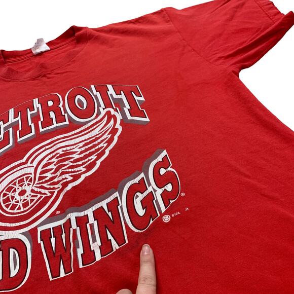 Vintage Detroit Red Wings Hockey 90s Graphic Tee Shirt XXL - Picture 3 of 6